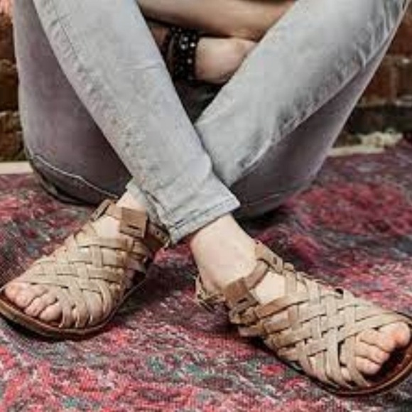 A.S.98 Tan Gladiator Sandals with Woven Leather - Picture 12 of 12